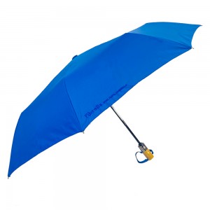 Maniglia in legnu Ovida per ombrellone à trè sezioni stile cummerciale di lusso per ombrellone portatile blu 8 pannelli logu persunalizatu è cuncepimentu chjaru
