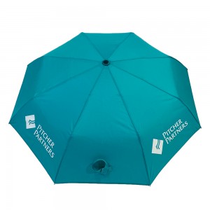 Овидиа прелепи плави прилагођени логотип за кишобран кишобрана кинеске производње са водоотпорним дизајном у једноставној боји