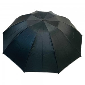 Ovida Dräi Klapp Auto Open Auto Zoumaache Reverse 10 Speechen Windproof Pongee Black Coating Umbrella