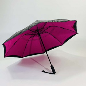 Ovida auto ເປີດແລະປິດ windproof double layer 3 folding umbrella ປີ້ນ