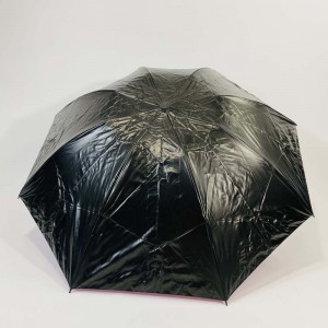 Ovida automatisk åbner og lukker vindtæt dobbelt lag 3 folde omvendt paraply
