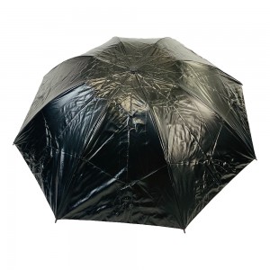 Ovida Three Folding Auto Open Auto Close Reverse 8 Spokes Windproof Double Canopy Pongee Black Coating Umbrella