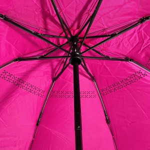 Ovida automatisch openende en sluitende winddichte dubbellaagse 3 opvouwbare omgekeerde paraplu