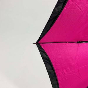 Ovida auto opening and close windproof double layer 3 folding reverse umbrella