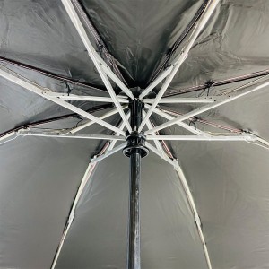 Ovida melns UV pārklājums trīs salokāms lietussargs pilnībā automātisks lietussargs rozā 8 paneļi pongee audumi viegli žūst salokāmi lietussargi