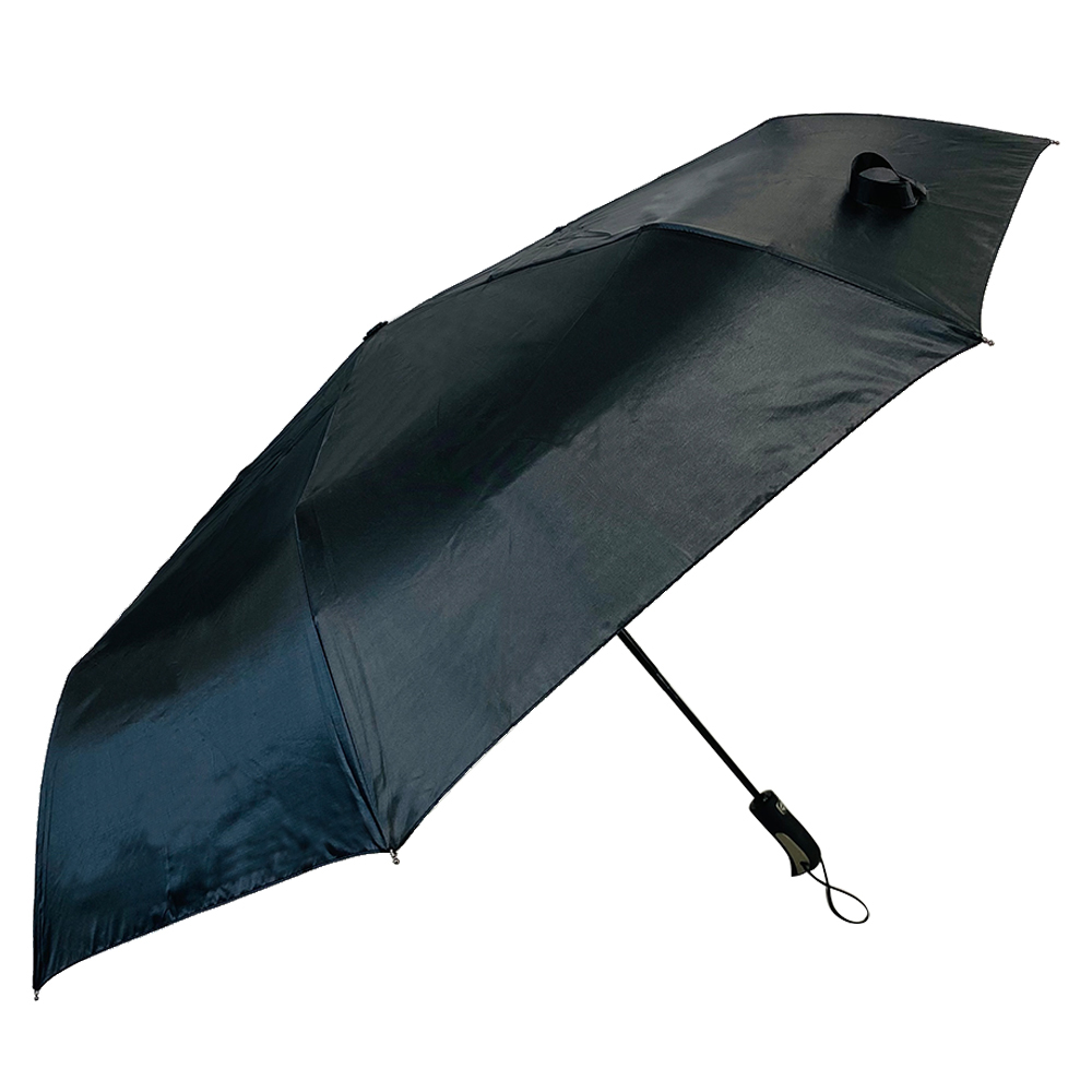 Ovida pemegang getah hitam berkualiti tinggi payung hujan untuk lelaki auto buka tutup tiga kali ganda salutan hitam biru payung golf lipat 27 inci