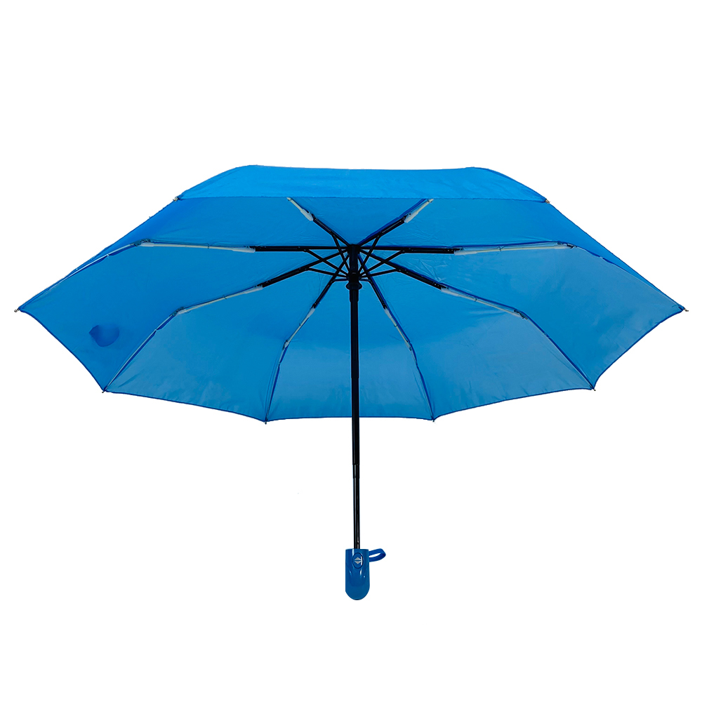 Ovida Custom eco Рекламная печать логотипа 3-кратный зонтик Рекламные складные складные зонтики для путешествий с полиэфирной тканью