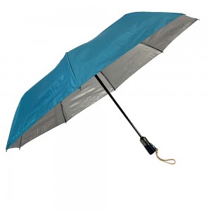 Ovida 21 palců 8 žeber anti UV ochrana nejnižší cena kompaktní mini super malá velikost vlastní logo se stříbrným povlakem 3 skládací deštník