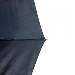 Ovida automatiskt 3-faldigt svart paraply med gummibeläggning handtag 8 ribbor billigt pris för kampanj hopfällt paraply