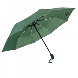 Ovida 3 Folding automatyske wyndichte paraplu kleurige plaid stofprintsje Oanpast reinige paraplu