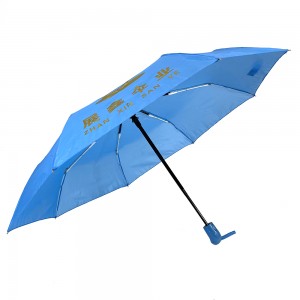 Ovida අභිරුචි කළ තොග ලාභ UV අනන්‍ය පුද්ගලික නම ලාංඡනය සංයුක්ත 3 Folding Mini Gift Automatic Windproof Travel Rain Umbrella