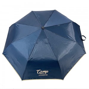 Umbrellas trì-fhillte fèin-ghluasadach Ovida 8 Ribs Fashion Cuideam Alùmanum airson sgàilean dìon UV mòr-reic