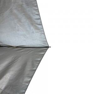 „Ovida“ naujo dizaino sidabro klijų anti-ultravioletinis nešiojamas skėtis Trys sulankstomi skėtis, skirti paplūdimio kelionių automatiniam skėtiui