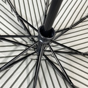 OVIDA 3 összecsukható esernyő, teljesen automatikus nyitható és zárható esernyő, fekete-fehér csíkos esernyő