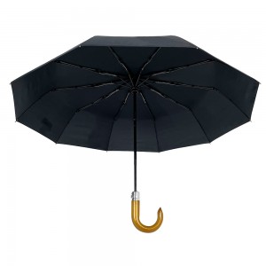 OVIDA 3 összecsukható esernyő, fa nyelű, csúcskategóriás esernyő ajándékkészlethez, promóciós esernyőhöz