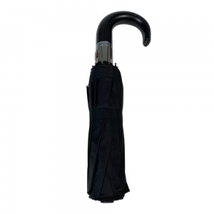 OVIDA 3 ခေါက် 10 Ribs Umbrella J Shape Handle High-end Umbrella Logo စိတ်ကြိုက်ပြုလုပ်ထားသော ထီး