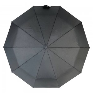 OVIDA 3-folding 10 ribben paraplu J-foarmhandgreep High-end paraplulogo oanpast paraplu