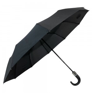 I-OVIDA 3-ukugoqa 10 Izimbambo Umbrella J Shape Handle High-end Umbrella Ilogo Okutholakalayo Asikho isilinganiso Isithombe sesikrini esingu-Umbrella