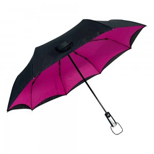OVIDA Paraguas plegable de 3 capas Tela de doble capa Paraguas completamente automático de alta calidad