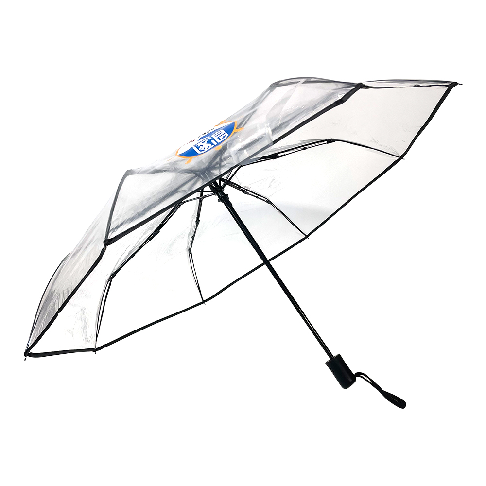 Ovida Poe Material Mini Windproof Fold Rain Clear Plastic Cover 3 Fold Outdoor Umbrellas Eco-Friendly Recycling Fashion Lady 3 ծալովի թափանցիկ Poe Rain անձրեւանոցներ