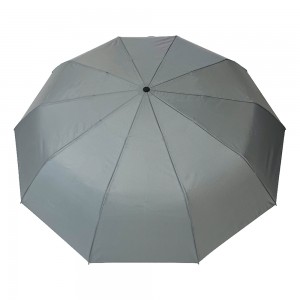 Овидиа Хот Сале Висококвалитетни кишобран Ветроотпоран чисто сиви кишобран са 3 преклопа прилагођеног логотипа Кишобран од кише
