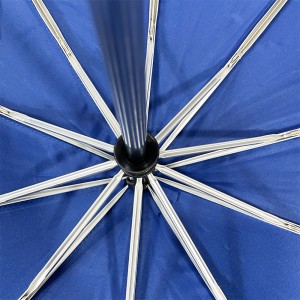 Ovida 27 inch automatische driedelige opvouwbare golfparaplu met Chinese traditionele munten in puur blauwe kleuren met aluminium structuur sombrilla