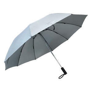 Ovida Paraigua de pluja telescòpica personalitzada d'impressió de 3 plecs Paraigües portàtils forts en gris complet Obert automàtic d'alta qualitat Paraigua de golf de 3 plecs sombrilla