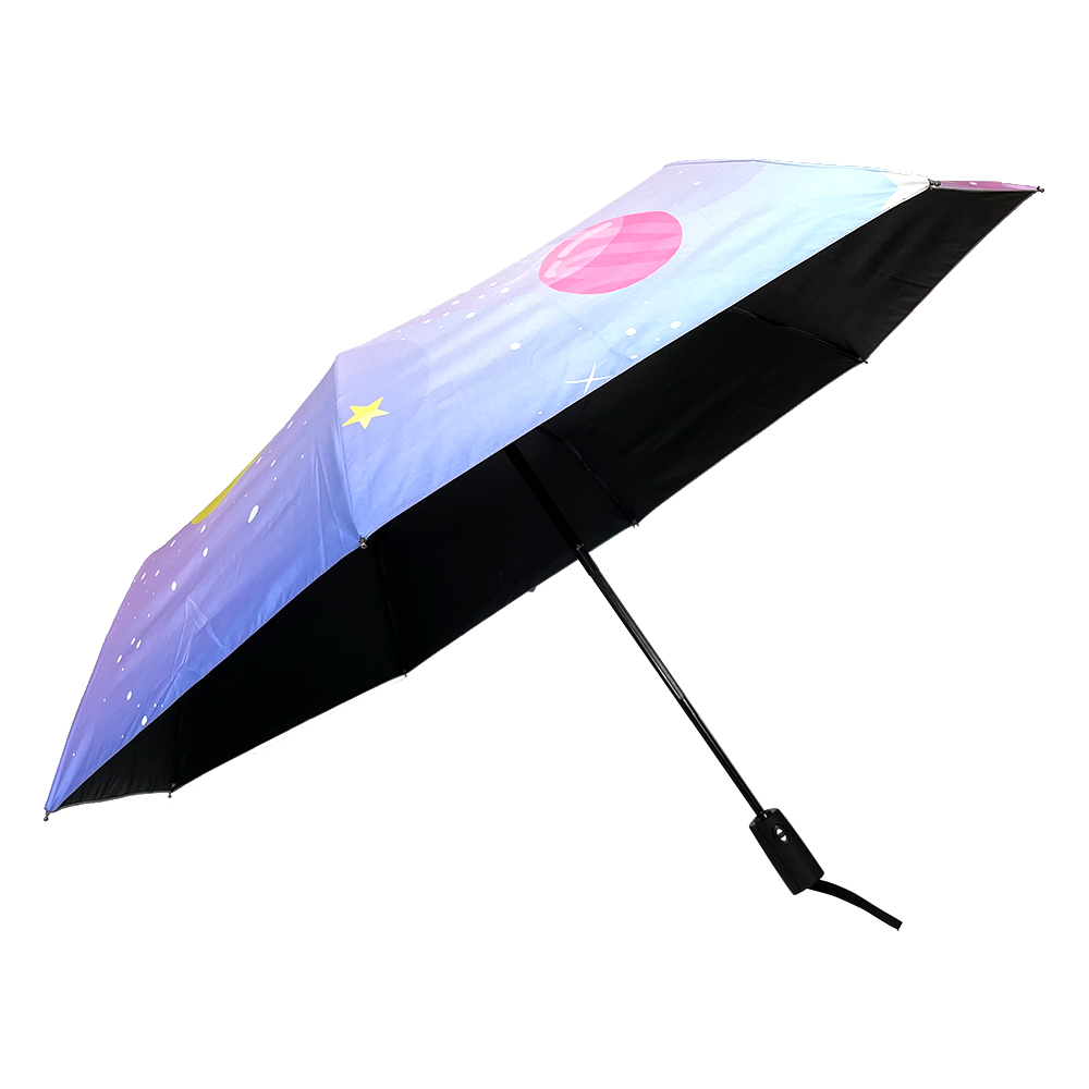 Ovida 3-folding Umbrella Printing with Planet Pattern رنگين چادر تحفي جي سيٽ لاءِ