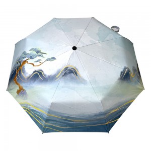 Ovida 3-folding Umbrella Chinese Style Umbrella Hot Selling Gift Umbrella