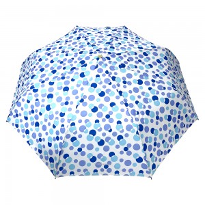 ओविडा मोठा आकार 3-फोल्डिंग छत्री पोल्का-डॉट पॅटर्न छत्री लोगो सानुकूलित छत्री