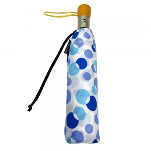 Ovida အရွယ်အစားကြီး 3 ခေါက်ထီး ရောင်စုံ အစက်ပုံစံ ထီးလိုဂို စိတ်ကြိုက် ထီး