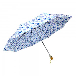 Ovida stor størrelse 3-foldet paraply Polka-dot mønster paraply logo tilpasset paraply
