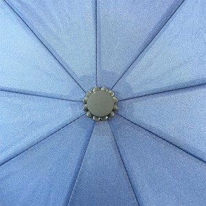 Ovida 21 Inch 9 Ribs Folding Umbrella Single Color Fabric Logo مظلة مخصصة
