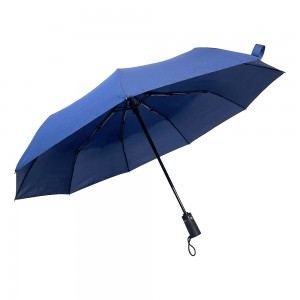 Ovidia 21 inča 9 rebara sklopivi kišobran jednobojni tkani logo prilagođeni kišobran