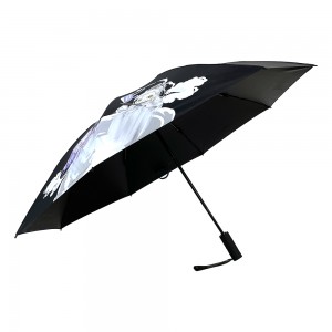 Ovida 3-fold Umbrella Cool Carton Pattern Priontáil Umbrella Cur Chun Cinn Umbrella