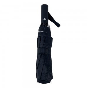 Ovida sammenleggbar paraply Pongee-stoff med sølvbelagt UV-beskyttelse Paraply tilpasset paraply