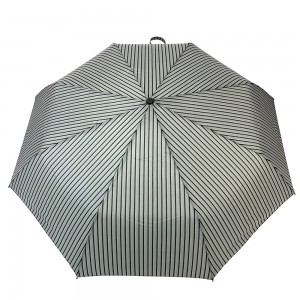 Guarda-chuva dobrável Ovida Guarda-chuva listrado preto e branco com logotipo personalizado Guarda-chuva