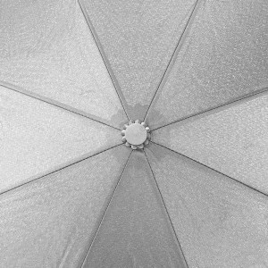 Ovida Folding Umbrella အနက်ရောင် Pongee Fabric Rubberized Long Handle စိတ်ကြိုက်လိုဂို