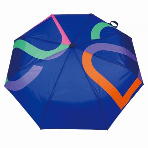 Ovida 21inch 8ribs opklapbere paraplu printe mei kleurich patroan Oanpaste logoparaplu
