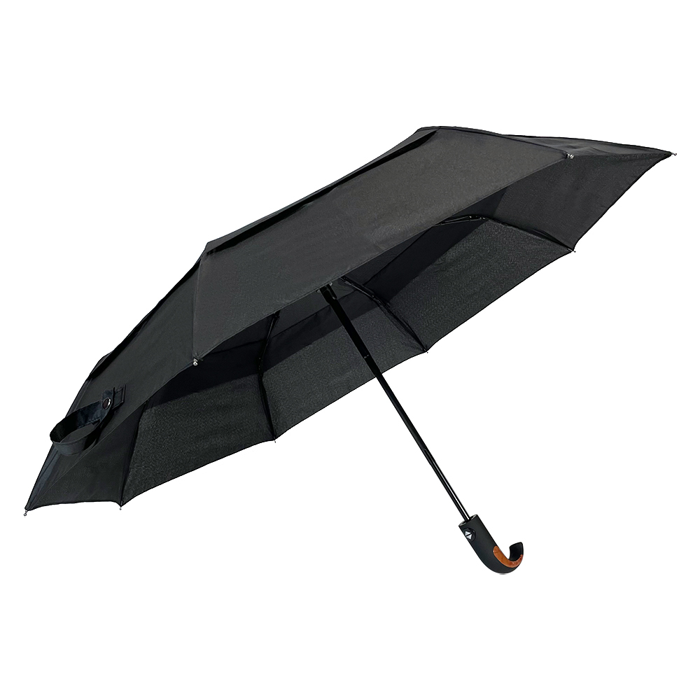 Paraguas plegable Ovida de 21 pulgadas y 8 costillas, paraguas súper a prueba de viento de doble capa con logotipo