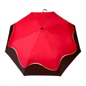 Ovida Full-auto Folding Umbrella Pongee Lesela le nang le Sekhele sa Silivera se Anti-UV