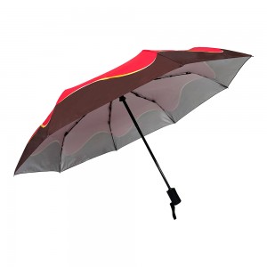 ʻO Ovida ʻO ka Umbrella Pongee Pākī piha-auto me ka uhi kālā Umbrella Anti-UV