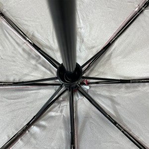 Ovida Volautomatische opvouwbare paraplu Pongee-stof met zilveren coating Anti-UV-paraplu