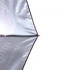 Ovida helautomatisk sammenleggbar paraply Pongee-stoff med sølvbelegg Anti-UV-paraply