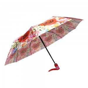 Ovida 23 Zoll 10 Rippen Benotzerdefinéiert Regenschirm mat Blummenmuster High-End Luxus Regenschirm