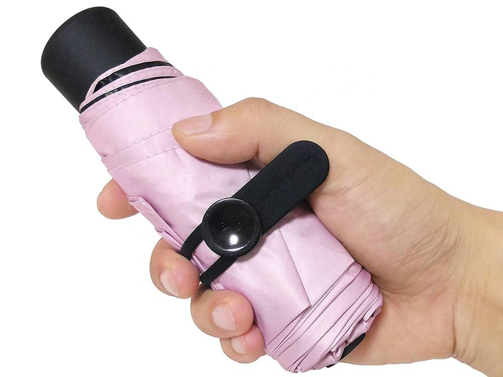 Ovida Yeni icatlar Anti UV 5 katlanır pembe kapsül ucuz mini cep şemsiyesi