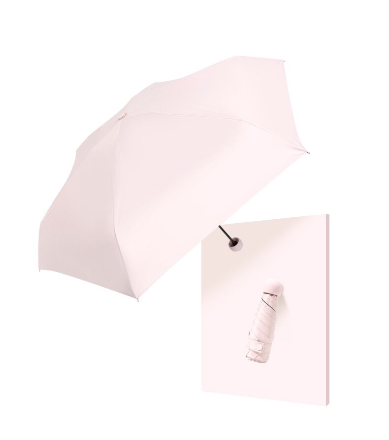 I-Ovida 2021 Women Compact Rain Paraguas Parapluie Cool 5 fold Mini Pocket Folding Isipho sokukhangisa phrinta i-Capsule Umbrella eshibhile
