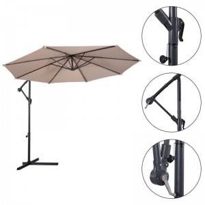 3m*8ribs Luksus foldbar udendørs terrasse udkraget parasol haveparaply
