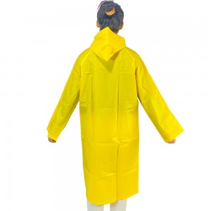 Ovida စျေးပေါသော သက်ကြီးမိုးကာအင်္ကျီ ခြုံငုံပြီး အကြီးစား မိုးကာအင်္ကျီ PVC ပြန်လည်အသုံးပြုခြင်း Eco-friendly Yellow Rain Gear ကို အသုံးပြုပါ။