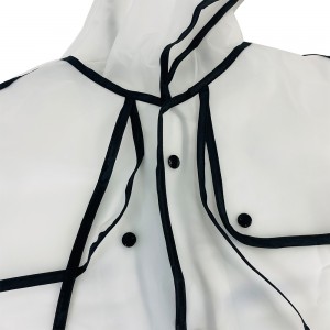Ovida tout nouveau Style Transparent imperméable à l'eau mode PVC manteau de pluie veste femmes hommes fille garçon imperméable manteau de pluie unique